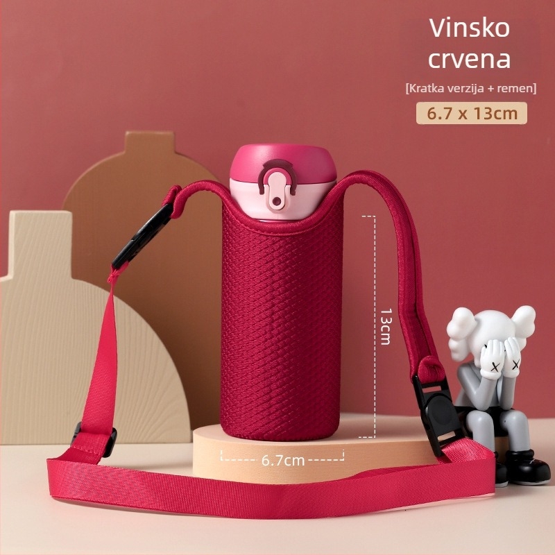 Univerzalna izolirana torbica za staklenu šalicu čaja Thermos, zaštitna torbica s crossbody remenom i nosačem užeta