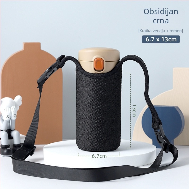 Univerzalna izolirana torbica za staklenu šalicu čaja Thermos, zaštitna torbica s crossbody remenom i nosačem užeta