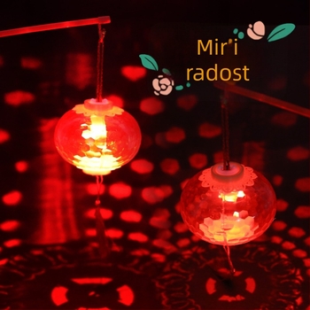 LED lampion s kristalnom projekcijom, crveni za djecu – ručna dekorativna igračka za festival lampiona