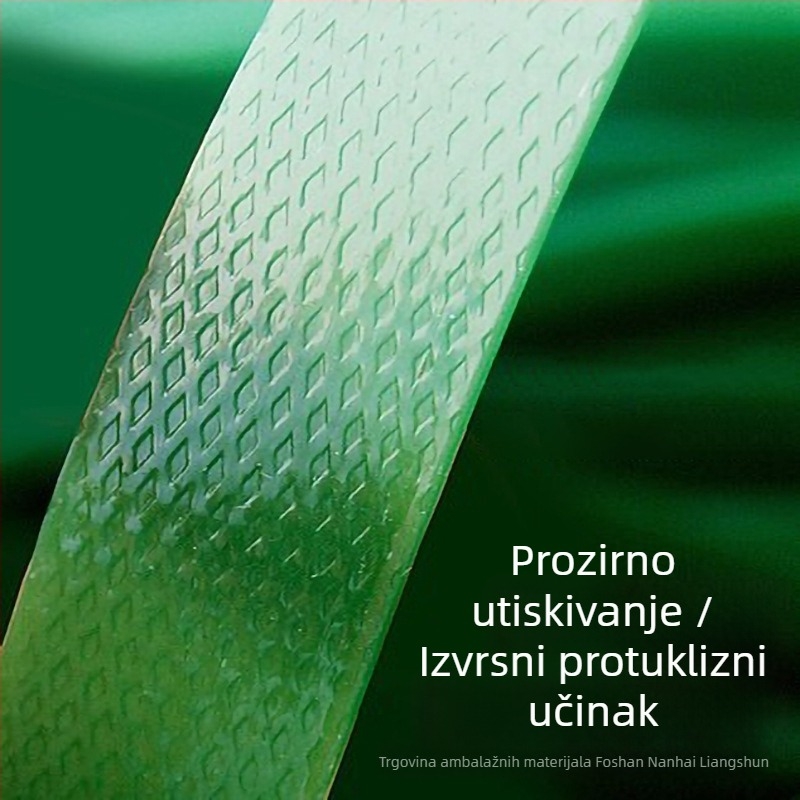 Zelena PET plastično-čelična traka za pakiranje 1608, 800 m po rolni, širina 16 mm
