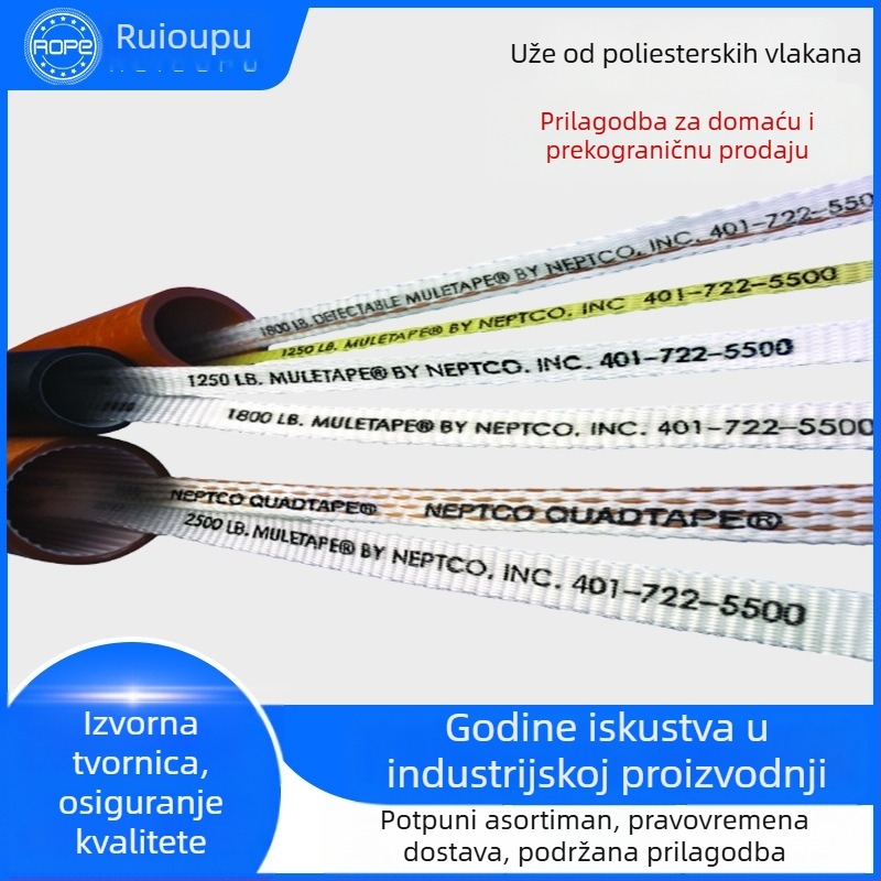 Dvostrano namijenjene elastične trake za pakiranje od poliesterskog vlakna visoke čvrstoće, s električnom vodljivošću