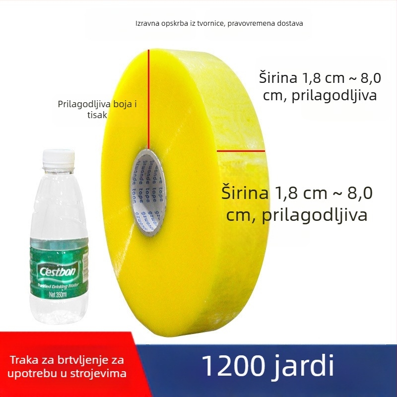Automatska mašina za brtvljenje paketa s otiskom logotipa na prozirnoj ljepljivoj traci, velika rola 1000 m, prilagodba