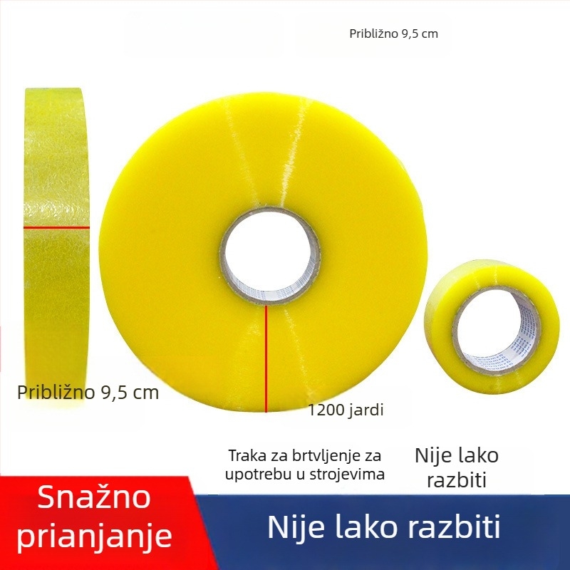 Automatska mašina za brtvljenje paketa s otiskom logotipa na prozirnoj ljepljivoj traci, velika rola 1000 m, prilagodba