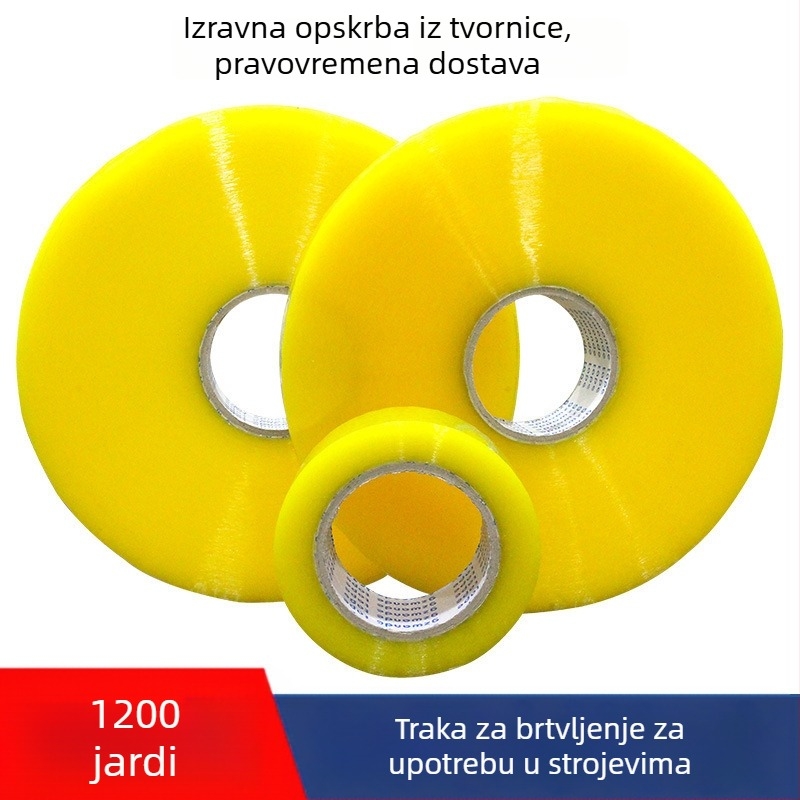 Automatska mašina za brtvljenje paketa s otiskom logotipa na prozirnoj ljepljivoj traci, velika rola 1000 m, prilagodba