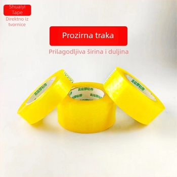 Prozirna traka za pakiranje, 4,5 cm x 100 m, prilagodljiva duljina, visoka adhezija za zatvaranje i slanje