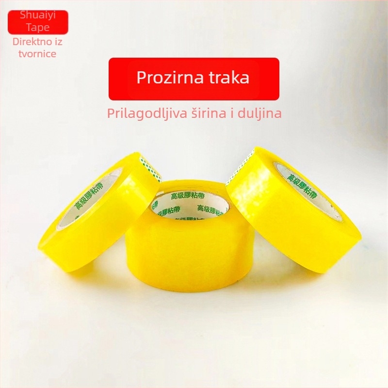 Prozirna traka za pakiranje, 4,5 cm x 100 m, prilagodljiva duljina, visoka adhezija za zatvaranje i slanje