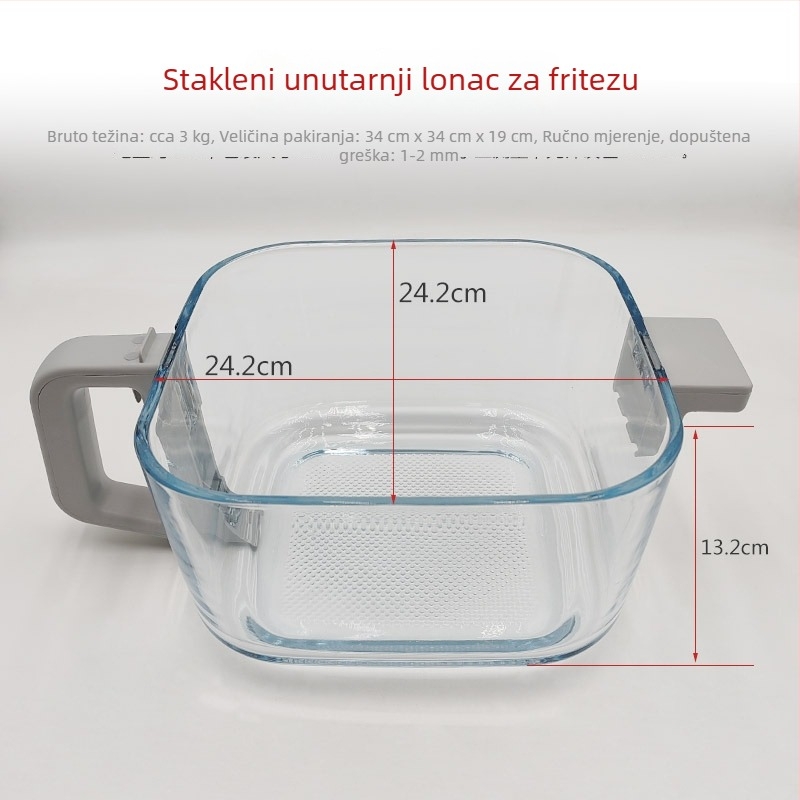 Pribor za frižider na zrak: mreža za grill, staklena umetnina, ladica, staklena zdjela, mreža za grill