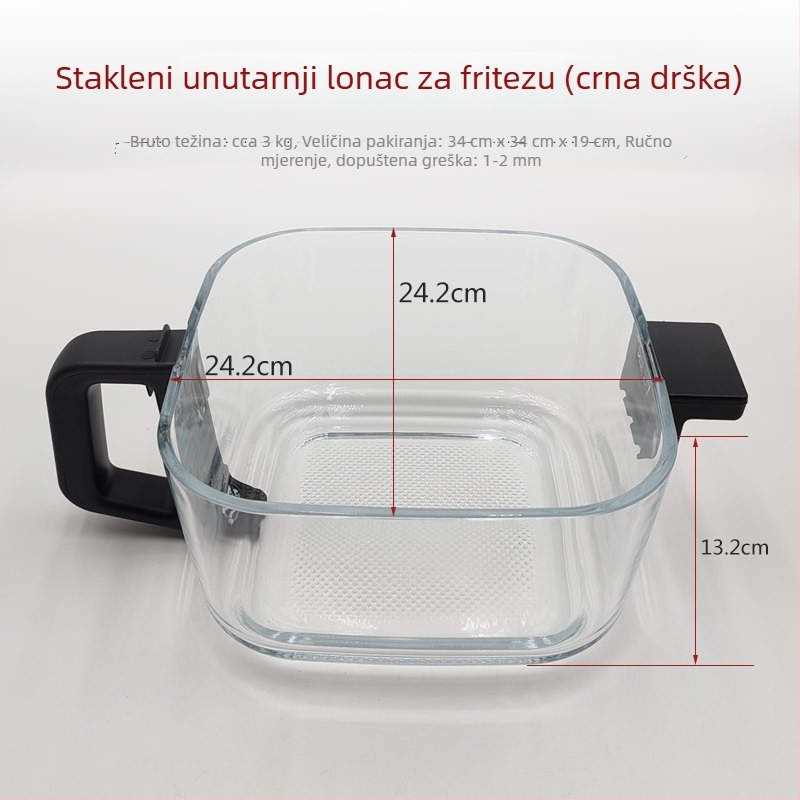 Pribor za frižider na zrak: mreža za grill, staklena umetnina, ladica, staklena zdjela, mreža za grill
