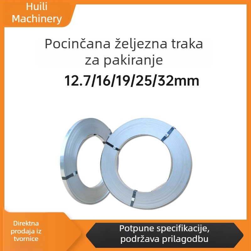 Galvanizirani čelični pojas za teške pakiranje, toplo pocinčan, otporan na koroziju, 16/19/32 mm, 420 MPa