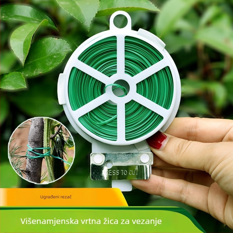 Vrtni alat za vezivanje s plastificiranom željeznom žicom za penjačke biljke i rešetke