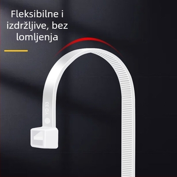 Deli samouzavršavajuća najlon kabelska vezica DL9446, bijela/crna