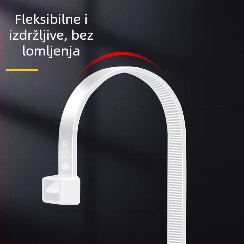 Deli samouzavršavajuća najlon kabelska vezica DL9446, bijela/crna