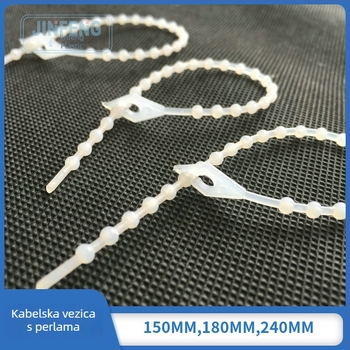 Golden Phoenix Nylon kabelska stezaljka s oblikom perlice i rupe, 150 mm duljine, 3 mm širine, Nylon 66