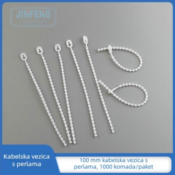 Golden Phoenix Nylon kabelska stezaljka s oblikom perlice i rupe, 150 mm duljine, 3 mm širine, Nylon 66