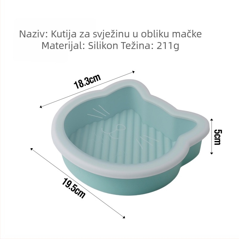 Pribor za air fryer: silikonska tepsija za pečenje, silikon kalup za tortu u obliku mačke, višenamjenska kutija za pohranu s poklopcem