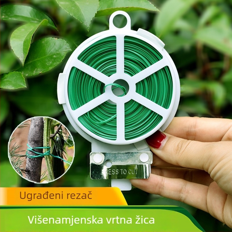 PVC-om premazana vrtna žica i vezice za ruže, podrška biljaka, pričvršćivanje cvijeća, otporna na vremenske uvjete čelična žica