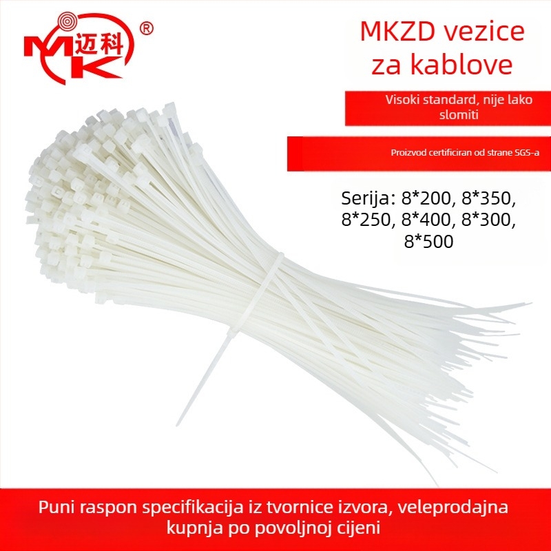 Najlonske vezice za kabel, samouzakujuće, širina 8 mm, duljine 200/250/300/350/400/500 mm, nylon 66