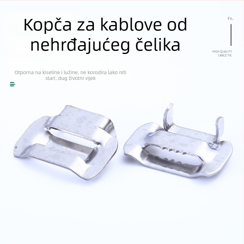 Nehrđajući čelik – spona za kabel, s zubnim zatezačem, za kutije brojila, 10-25 mm, vijčana kopča, na skladištu