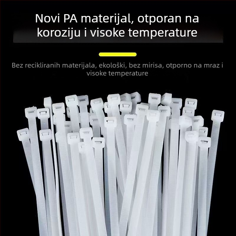 Najlonske vezice za kablove, samozaključavajuće, PA66, UV zaštita, za zatezanje žica, različite veličine 3×5×8, minimalna količina u pakiranju 100 komada