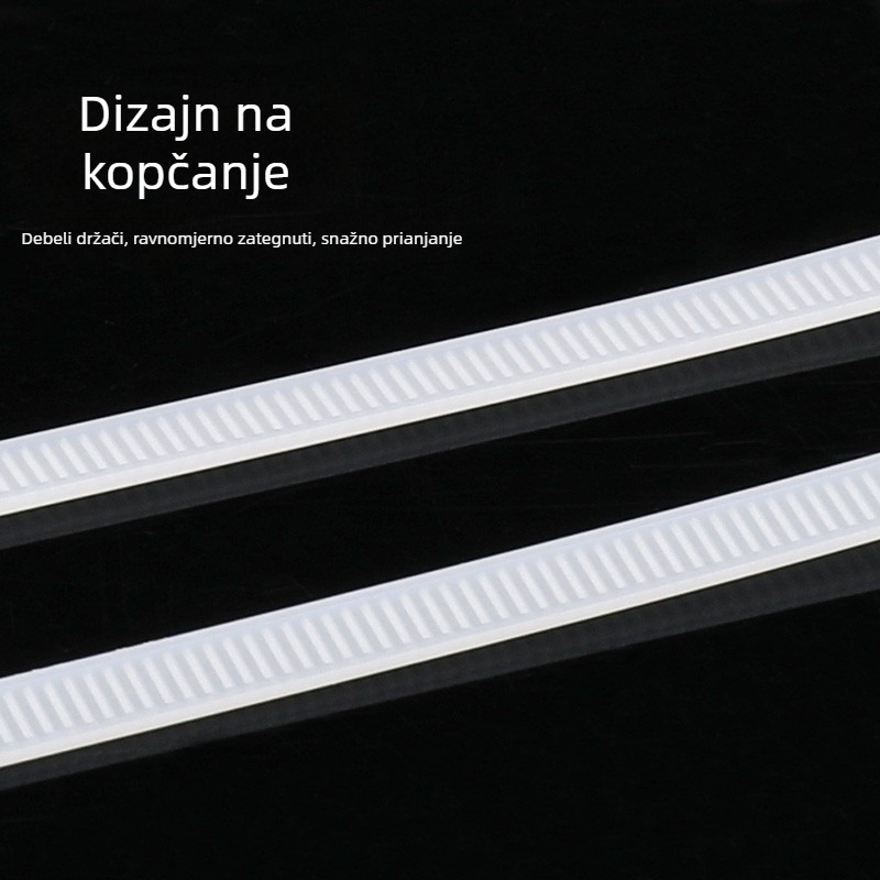Najlon kabelska stezaljka, višenamjenska prozirna, samouzavršavajuća i otporna na plamen, dimenzije 4,6×250 mm, bijela, pakiranje 1000 kom