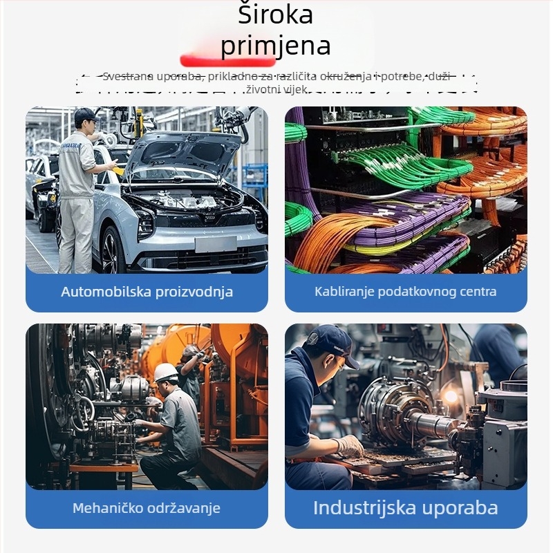 Kabelske vezice s tipkom zatvarača s šipkovim tjemom, najlonske trake za omotavanje, automobilske vezice s bočnim krilima