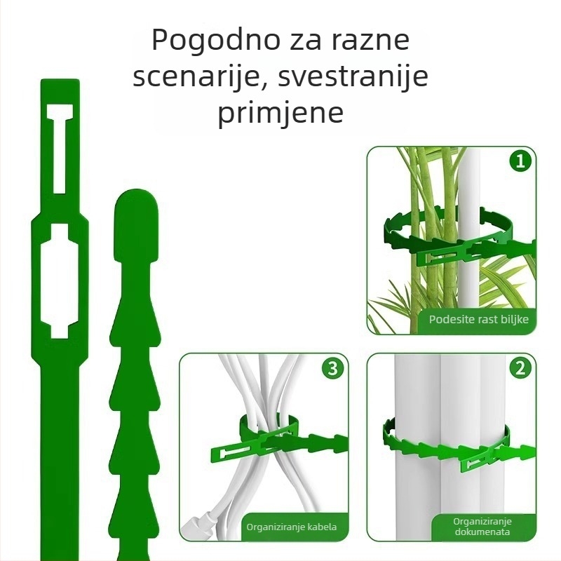 50 komada plastično obloženih vrtnog veziva za zavezivanje loze i sadnica, užet za vezivanje u obliku riblje kosti