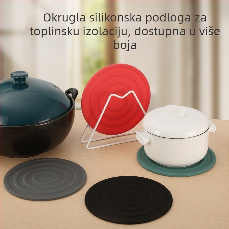 Kružna silikonska podloga za kaserole – termička izolacija, zaštita od opeklina, protuklizna, podloga za stol