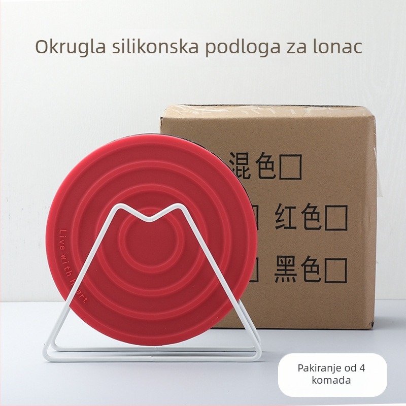 Kružna silikonska podloga za kaserole – termička izolacija, zaštita od opeklina, protuklizna, podloga za stol