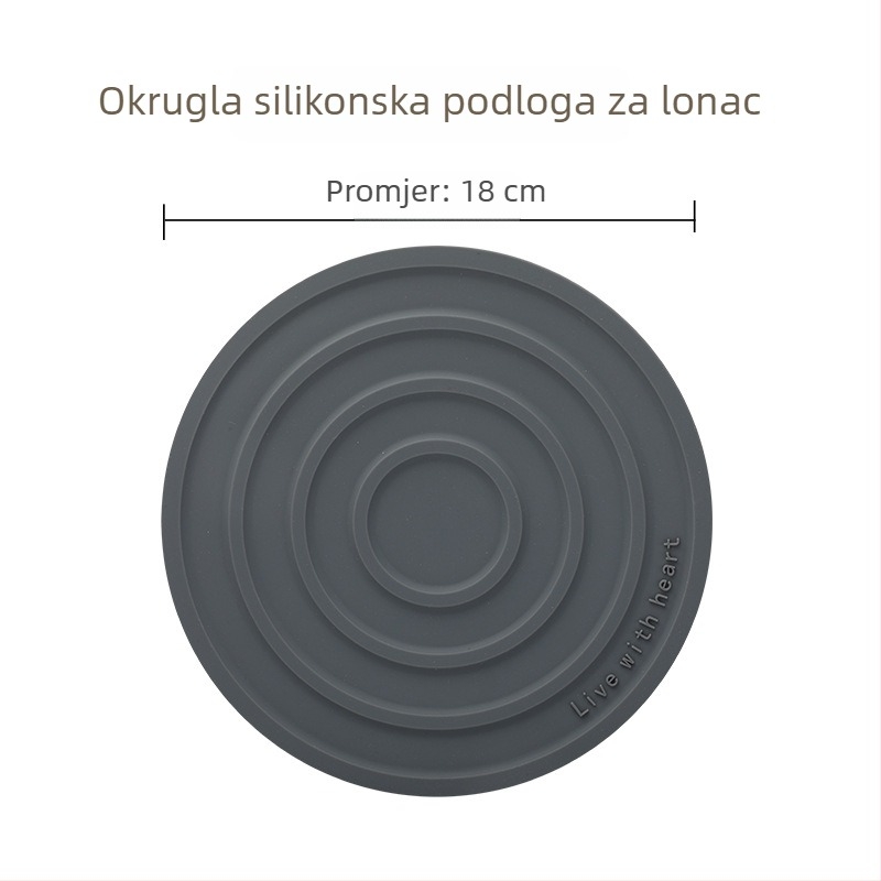 Kružna silikonska podloga za kaserole – termička izolacija, zaštita od opeklina, protuklizna, podloga za stol