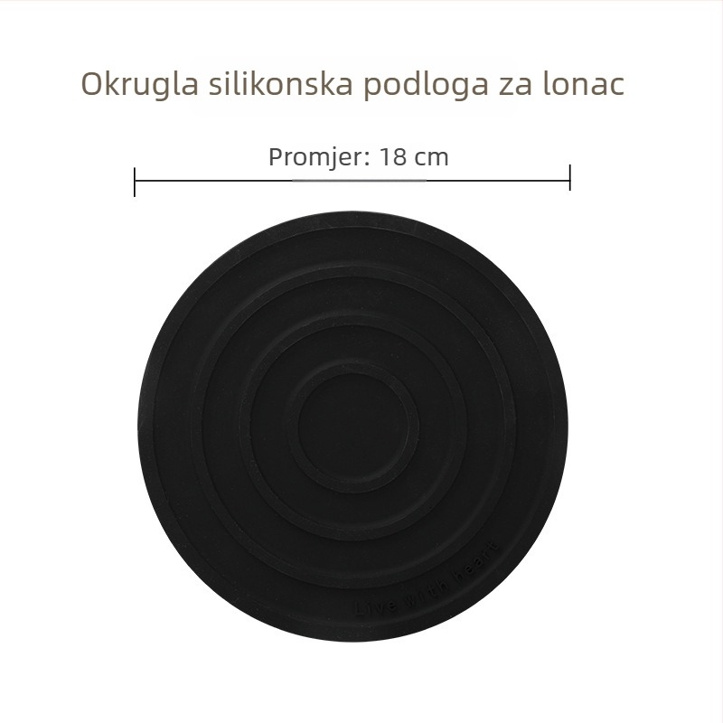 Kružna silikonska podloga za kaserole – termička izolacija, zaštita od opeklina, protuklizna, podloga za stol