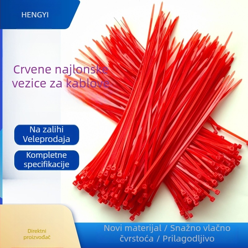 Najlonske vezice za kabelske snopove, set od 100 kom., samozaključavajuće, debljine 1,0 mm, za organizaciju kablova i izradu
