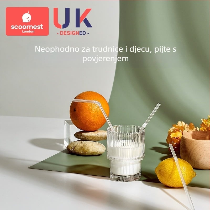 Kechao jednokratne slamke, pojedinačno pakirane, za trudnice, djecu i bebe; pogodne za mliječni čaj i juhu; savitljive tanke i debele slamke.