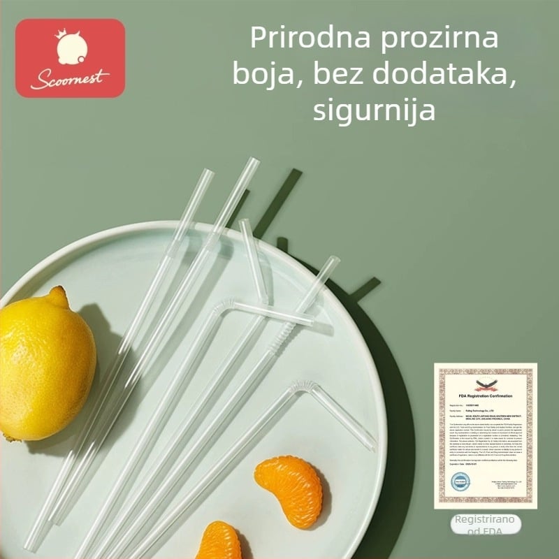 Kechao jednokratne slamke, pojedinačno pakirane, za trudnice, djecu i bebe; pogodne za mliječni čaj i juhu; savitljive tanke i debele slamke.