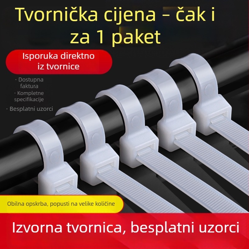 Najlonske zip-veze za kabel PA6, širina 2,5 x duljina 100 mm, model 3x100