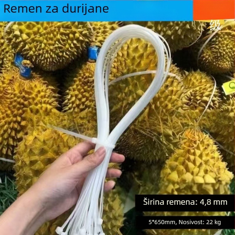 Trake za durijan, produžene najlonske trake sa samozaključavajućim mehanizmom, 0.5 mm, najlon 66, za vezanje biljaka