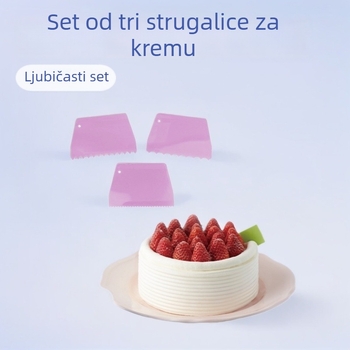 Plastični trodjelni set za ukrašavanje torti s trapezoidnim malim, velikim i okruglim zubima – alat za pečenje