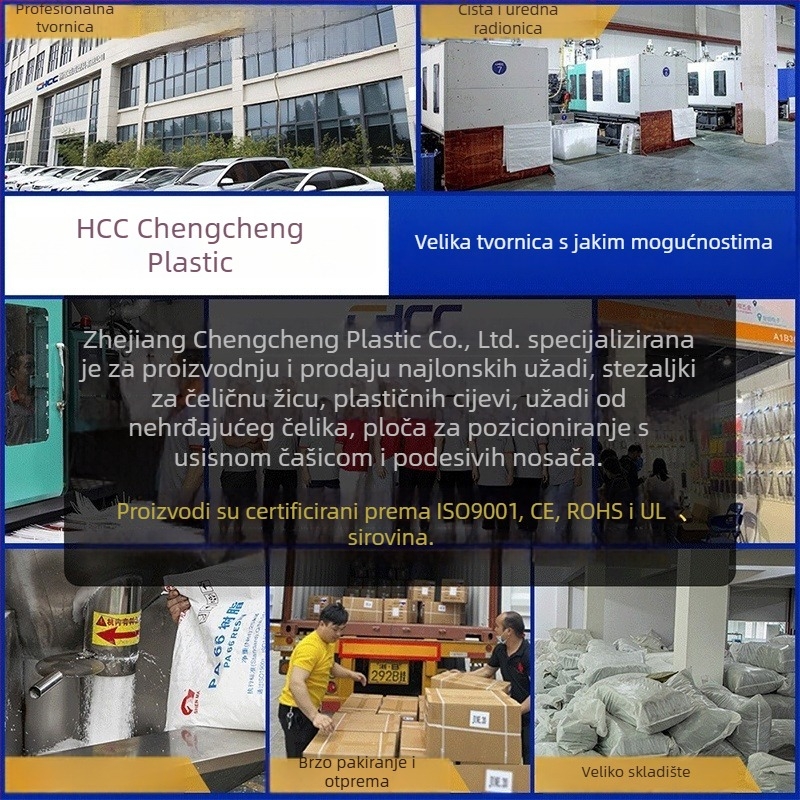 Automobilske najlonske kabelske vezice, sa samouzamjenjem, s navojom glavom gljive, tip umetanja, debljina 0,5 mm, UL 94 V-2 otporno na vatru