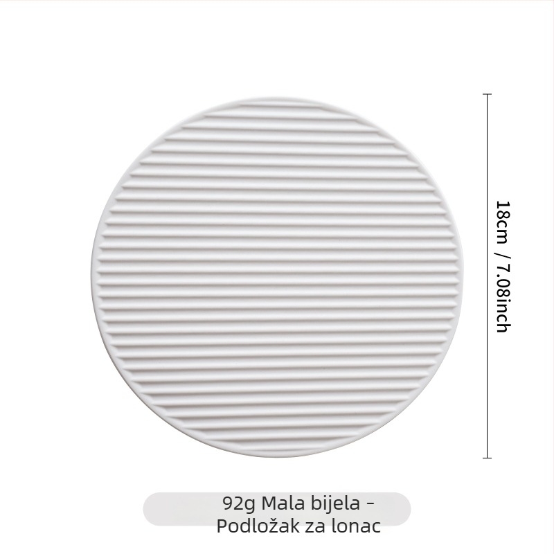 Krem boje kružni toplinski podmetač za emajlirane posude i lonce, Ø18/24 cm