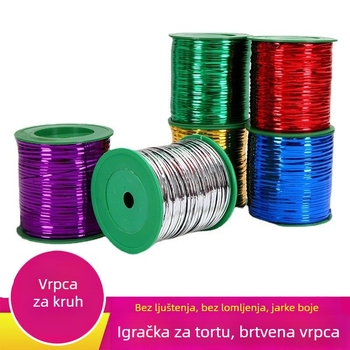 Rolne zatvarače vezice, zlatne i srebrne žice, šarene vezice za pakiranje pekarskih i poljoprivrednih proizvoda; širina 4 mm, debljina 1,2 mm, PET-Željezna žica u kompozitu