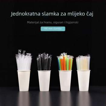 Jednokratne, pojedinačno pakirane slamke za sok, tanke, duljine 15 cm, 19 cm, 21 cm, 23 cm, prozirne, za Bubble Tea napitke