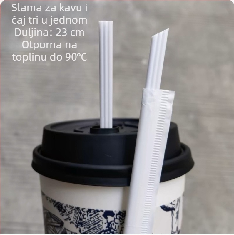 Jednokratne, pojedinačno pakirane slamke za sok, tanke, duljine 15 cm, 19 cm, 21 cm, 23 cm, prozirne, za Bubble Tea napitke