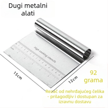 Nerđajući čelični rezač brašna za kućnu upotrebu s mjernom skalom; nerđajuća spatula za tijesto za kolače i rižine rezance; alat za pečenje