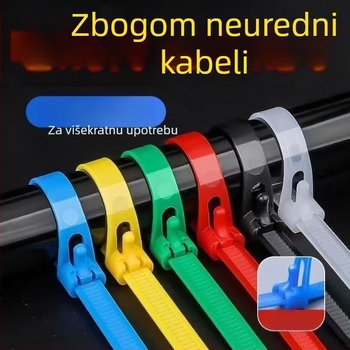 Otpuštajuće najlonske zip-veze za kablove s kopčom, 4×150 mm, plastične veze za kablove