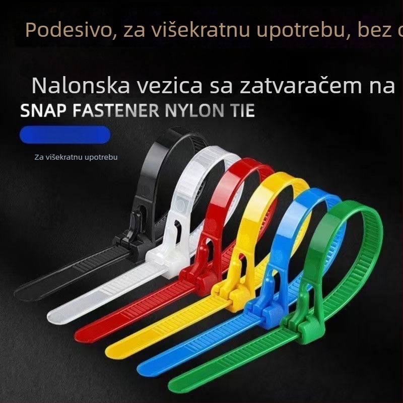 Otpuštajuće najlonske zip-veze za kablove s kopčom, 4×150 mm, plastične veze za kablove