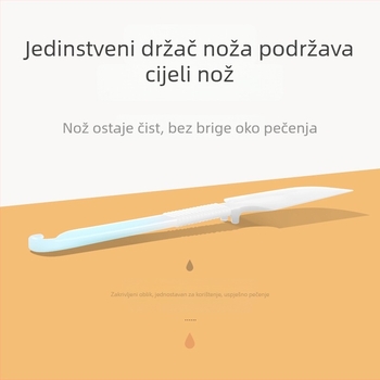 Japanski stil meka silikon spatula s integriranim strugalom i četkom za ulje za pečenje