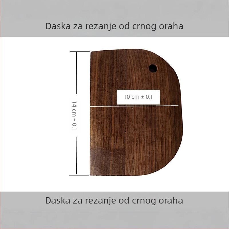 Drveni nož za tijesto od crnog oraha, dvostrani kuhinjski alat za tijesto, za brašno i palačinke
