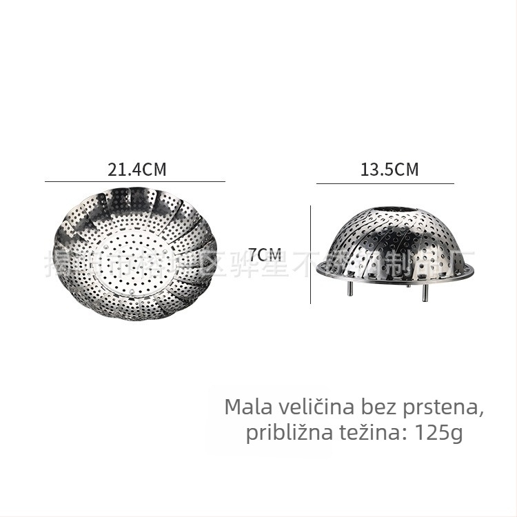 Nehrđajući čelični posuda za kućno kuhanje na paru s trokutastim dizajnom lotosa, proširivo-sklopivi okvir za paru i posuda za odvodivanje voća