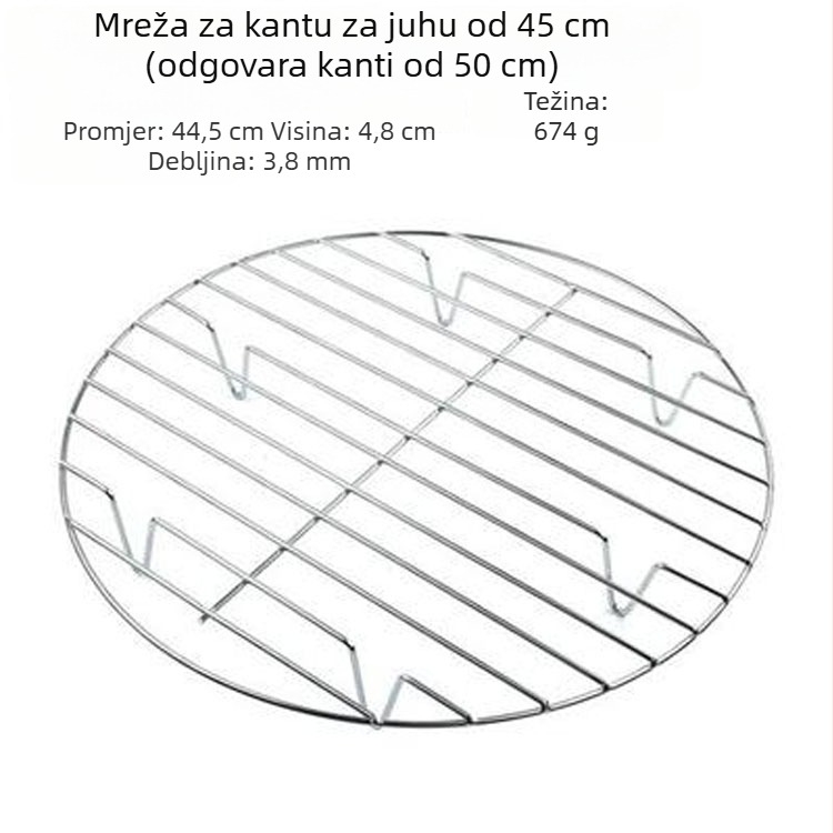 Nehrđajući čelični stalak za parenje s kružnim umetkom, mrežastom pločom za paru i dnom koje se ne lijepi