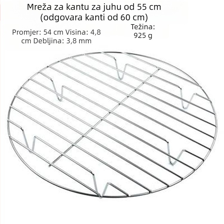 Nehrđajući čelični stalak za parenje s kružnim umetkom, mrežastom pločom za paru i dnom koje se ne lijepi