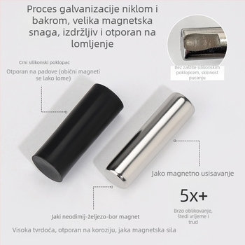 Magnet Cat-Eye za gel nokte, alat za manikuru, veliki cilindrično-pravokutni magnet, otporan i snažan Cat Eye kamen